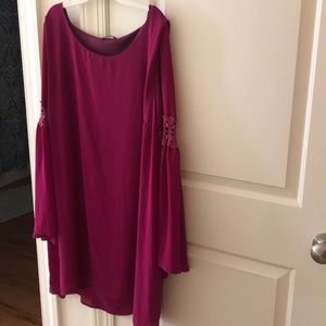 Purple boutique bell sleeve dress
